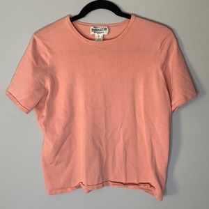 Vintage Pendleton coral silk knit sweater L petite